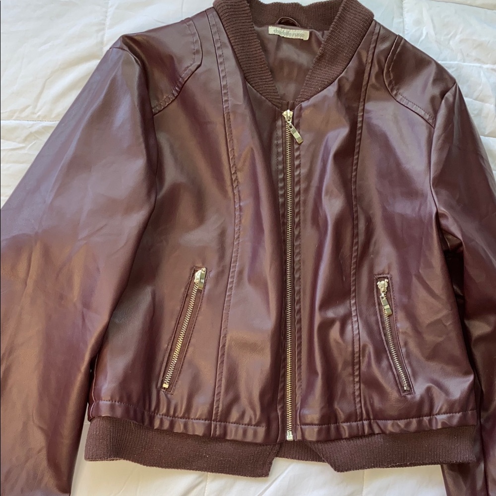 Charlotte Russe brown fake leather jacket